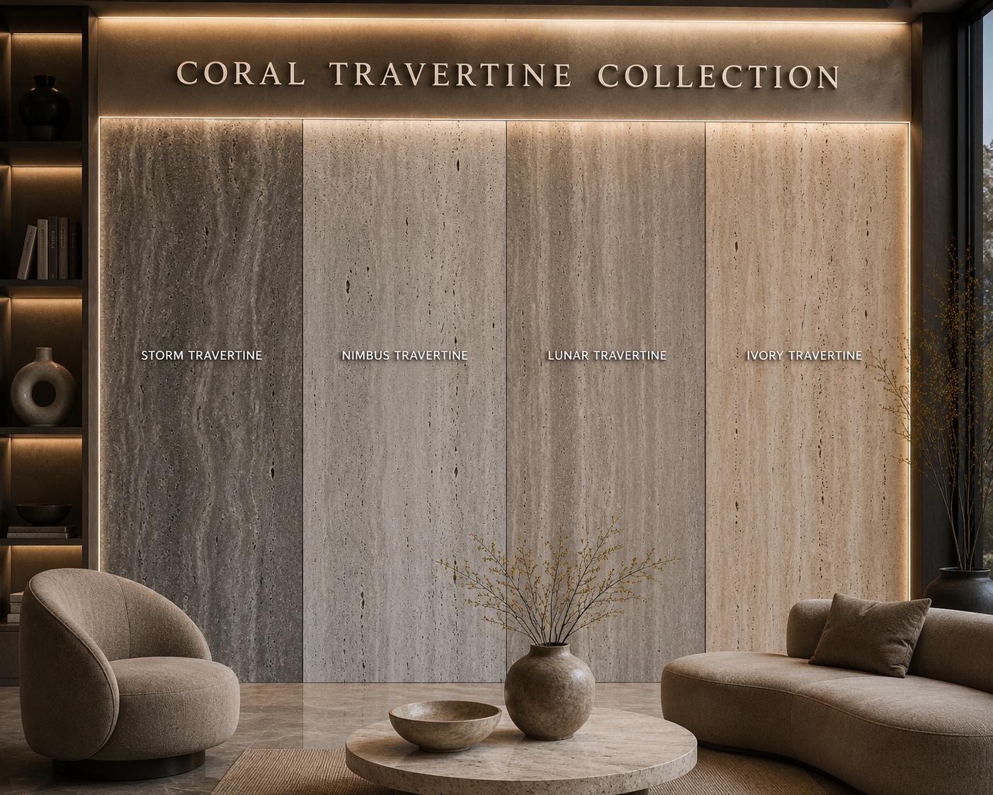 STONEVIA™ Coral Travertine Collection | Travertine Wall Panels UK