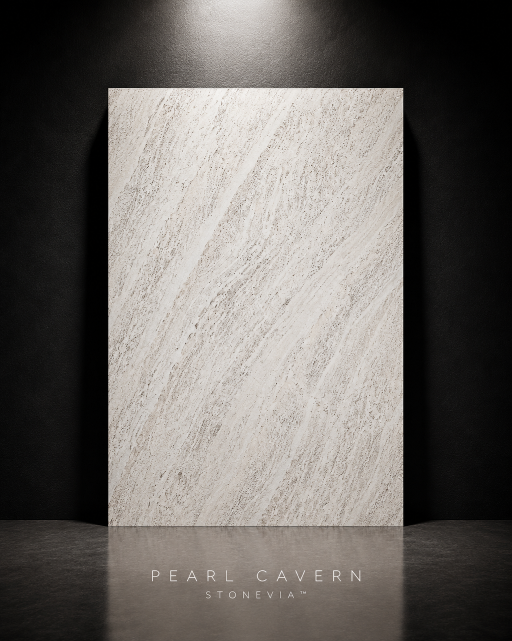 STONEVIA™ Pearl Cavern | Panel de piedra flexible de travertino blanco