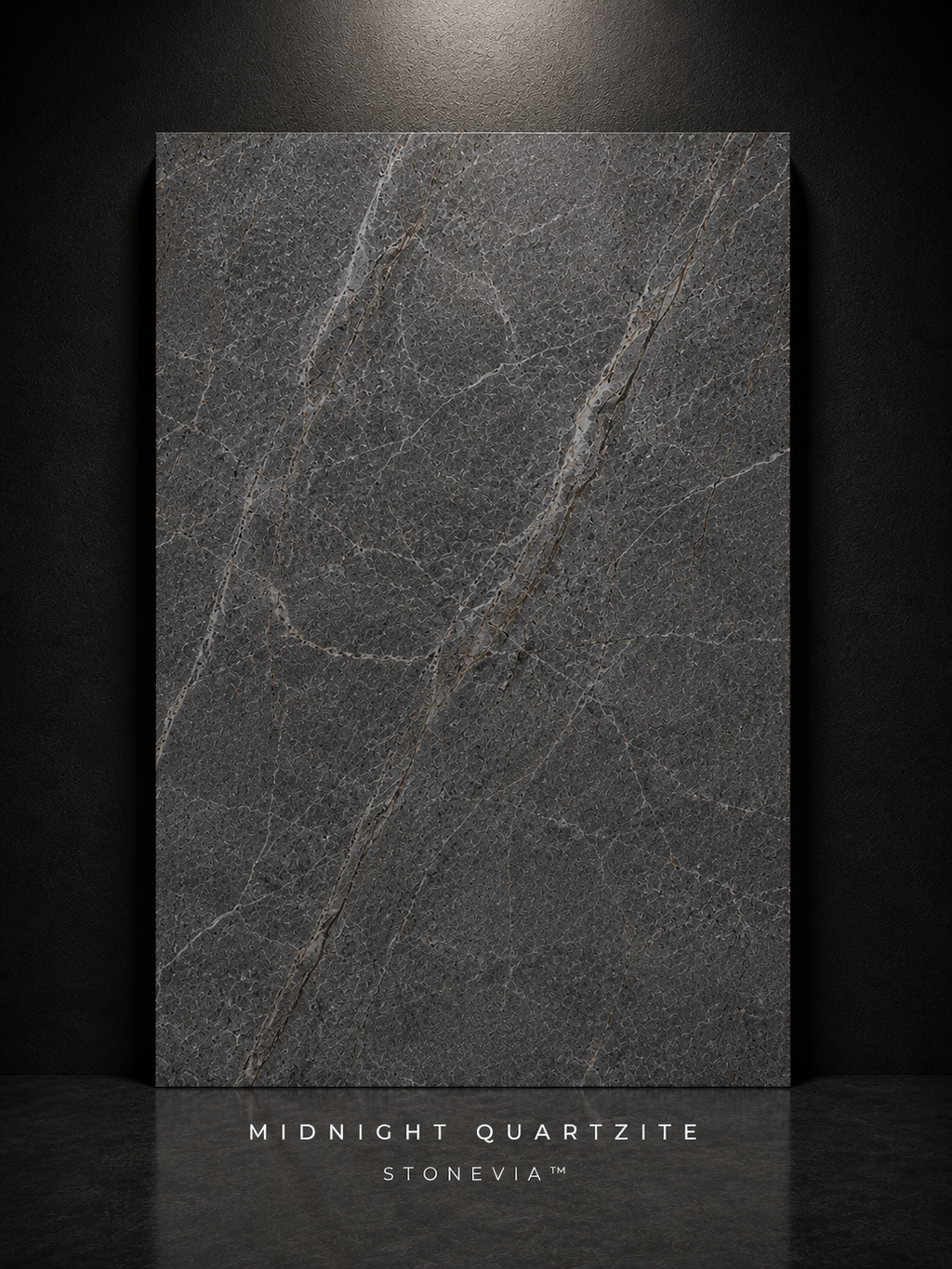 STONEVIA™ Cuarcita Midnight | Superficie arquitectónica de cuarcita negra
