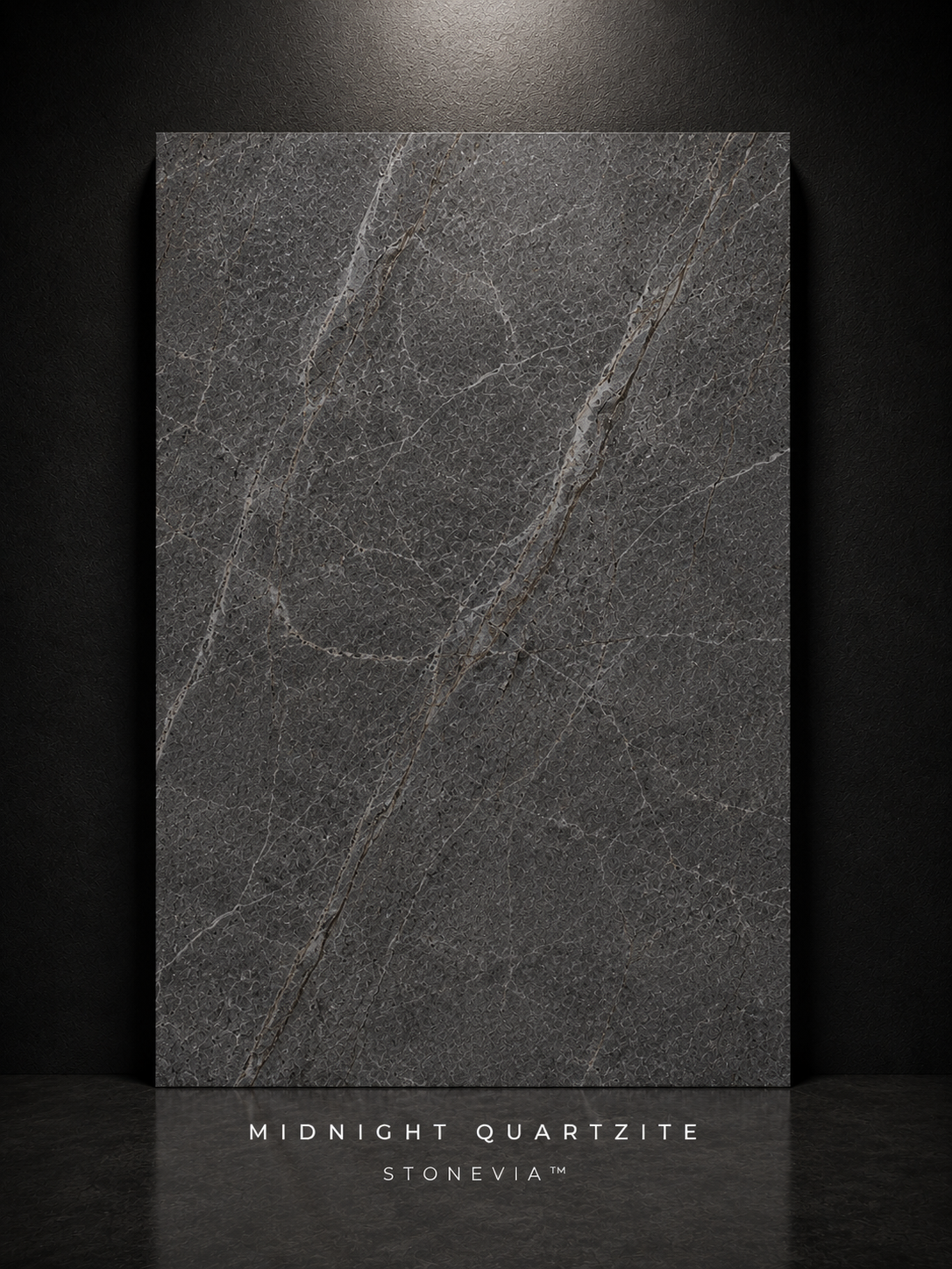 STONEVIA™ Cuarcita Midnight | Superficie arquitectónica de cuarcita negra