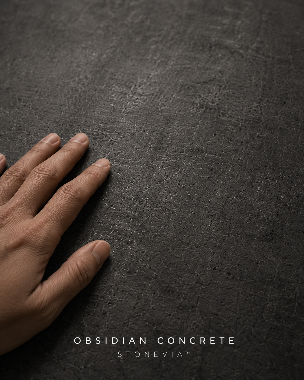 STONEVIA™ Hormigón Obsidiana | Panel de pared efecto hormigón oscuro