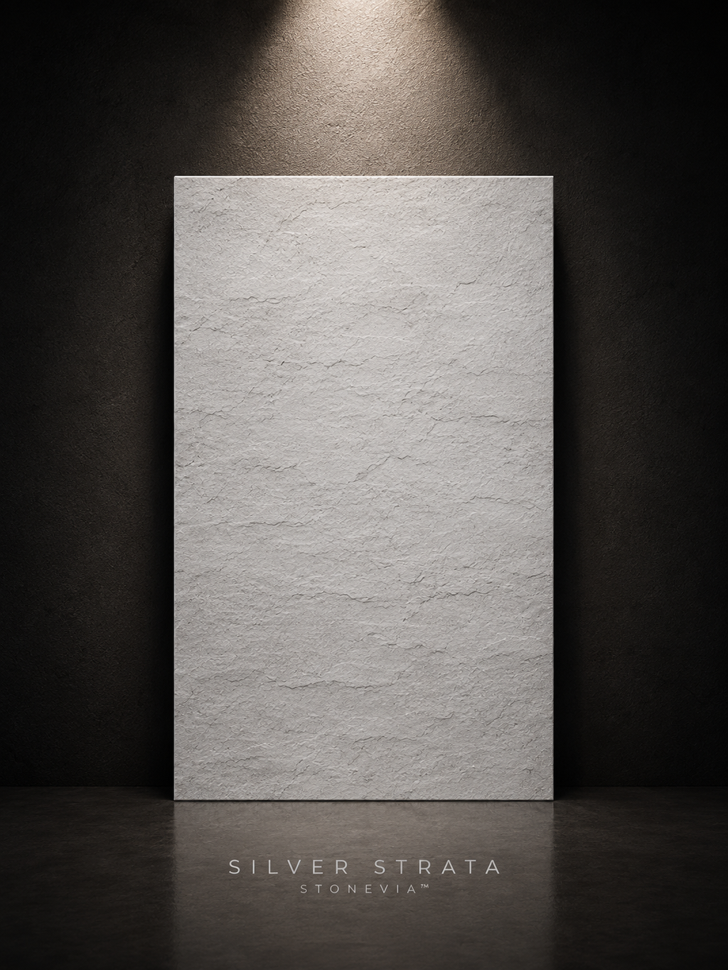 STONEVIA™ Silver Strata | Panel Arquitectónico de Piedra Flexible Gris
