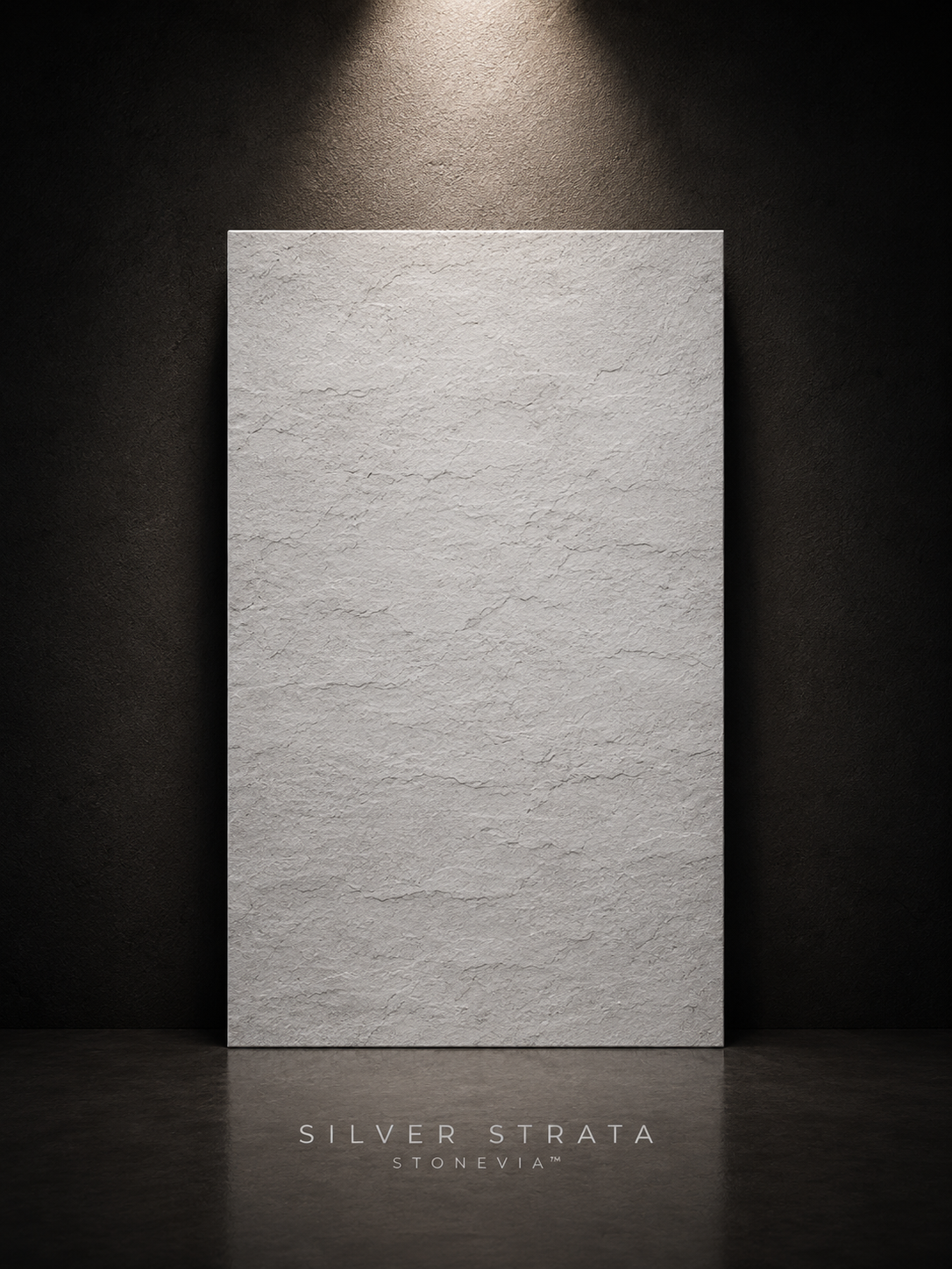 STONEVIA™ Silver Strata | Panel Arquitectónico de Piedra Flexible Gris