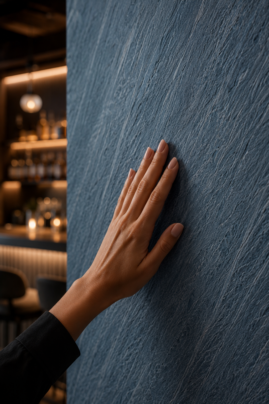 STONEVIA™ Caverna del Egeo | Superficie Arquitectónica de Travertino Azul