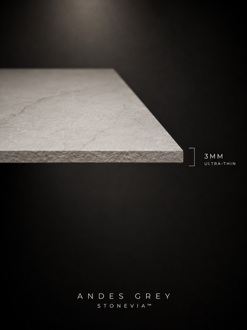 STONEVIA™ Cuarcita Andes | Panel de Piedra Flexible de Cuarcita Gris