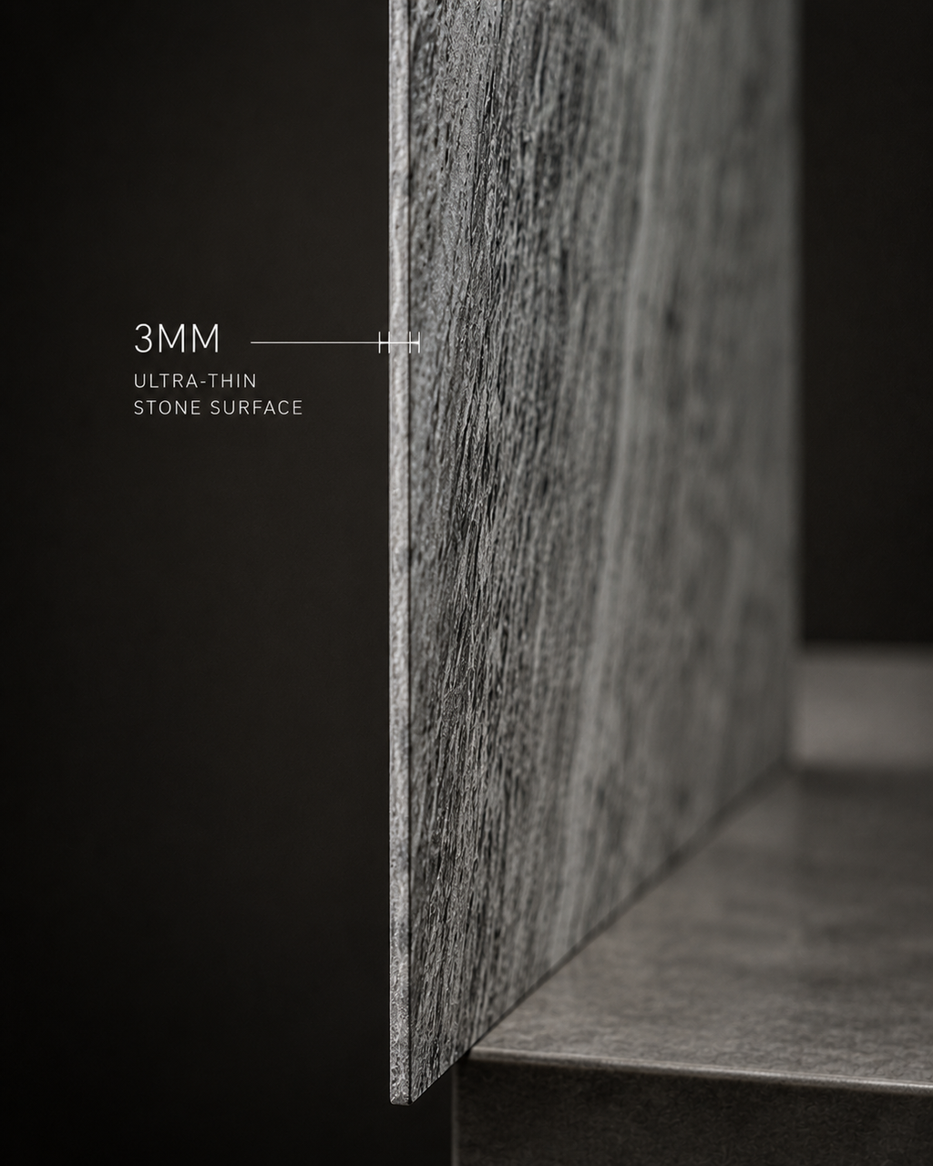 STONEVIA™ Caverna Volcánica | Superficie Efecto Travertino Oscuro